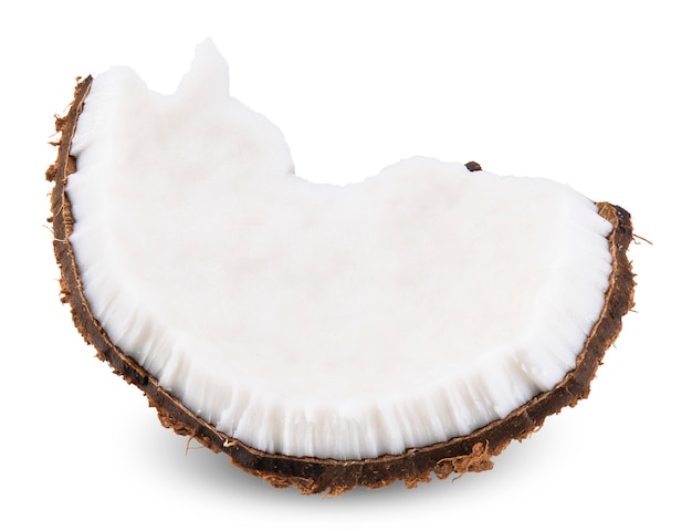 Kokosnuss isoliert auf weißem Beschneidungsweg