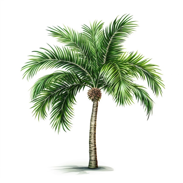 Kokosnussbaum isoliert auf weißem Hintergrund