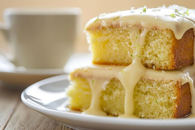 Kokosnusskuchen mit Limettenglasur