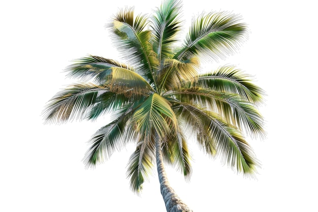 Kokosnusspalme auf weißem Hintergrund