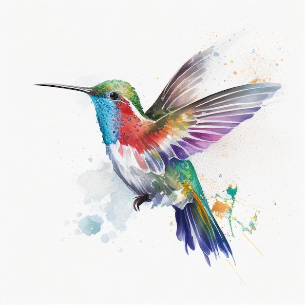 Kolibri im Aquarellstil von Generative AI