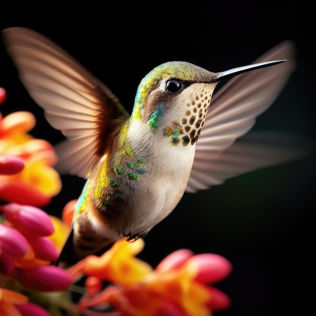 Kolibri im Flug Hintergrundfoto