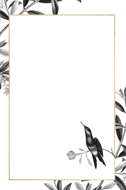 Kolibri-Musterrahmen png Olivenzweige Designraum