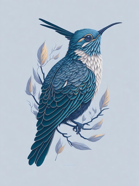 Kolibri schöne bunte Tattoo-T-Shirt-Illustration