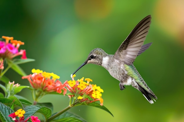 Kolibri trinkt Nektar aus einer Blume