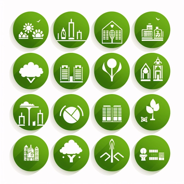 Ökologie-Ikonensatz Grüne Ökosymbole Vektorillustration für Ihr Design