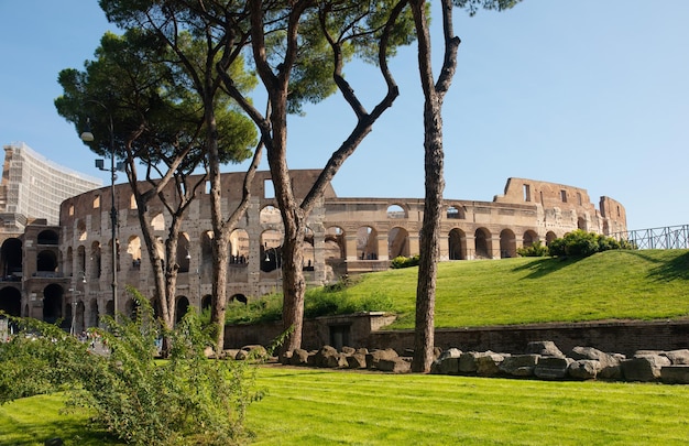 Kolosseum (Kolosseum), Rom, Italien. Das antike römische Kolosseum ist ein berühmtes Wahrzeichen.