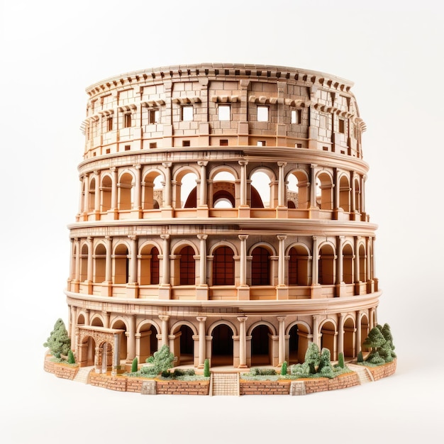 Kolosseum Rom Italien mit 3D-Flugzeug und isolierter Hintergrund