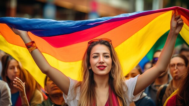 Kolumbianer mit ihrer Flagge