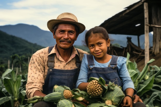 Kolumbianische Familien Lactam Farm Fink Kolumbianische Paarfamilie