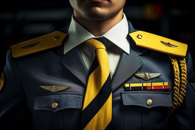 Kolumbianische Flagge auf der Uniform eines Militäroffiziers