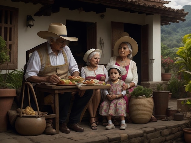 Kolumbianisches Familienfoto