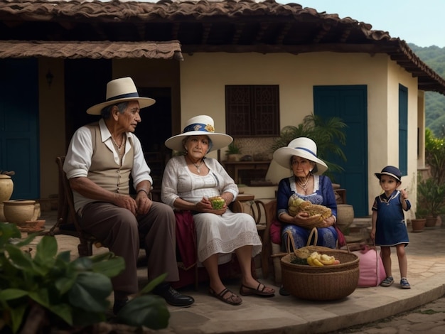 Kolumbianisches Familienfoto