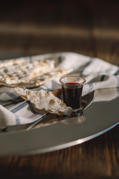 Kommunion religiöse Tradition des Brechens von Brot, Brot und Wein