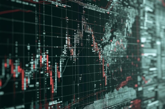 Komplexe Finanzdatenanalyse auf digitalem Bildschirm