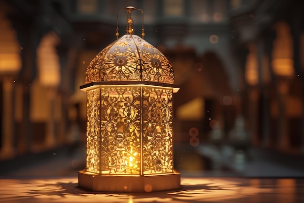 komplizierte 3D-Darstellung einer Ramadan-Lampe