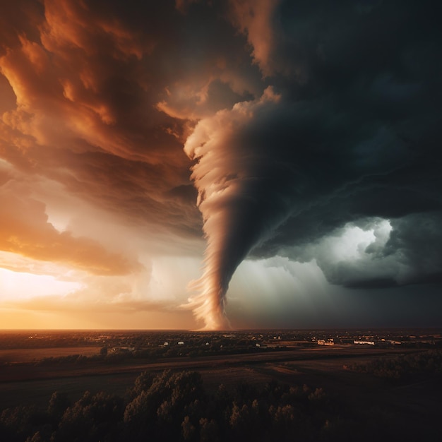 Komplizierte Fury-Minimalist-Tornado-Landschaft