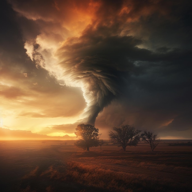 Komplizierte Fury-Minimalist-Tornado-Landschaft