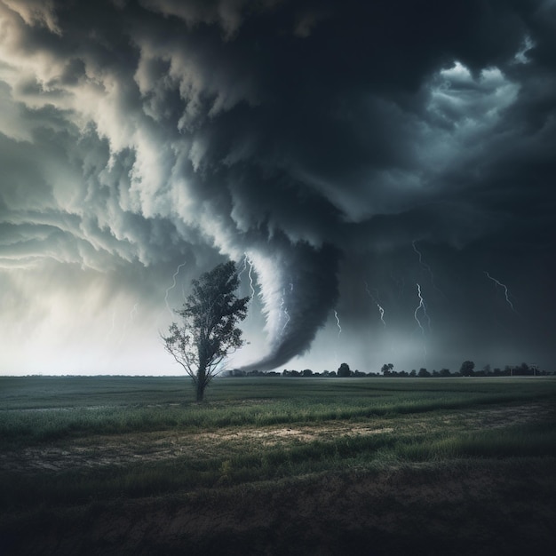 Komplizierte Fury-Minimalist-Tornado-Landschaft