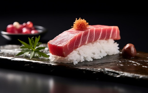 Komplizierter Genuss Ultradetaillierte Fotografie von Toro Fatty Tuna Sushi Generative von Ai