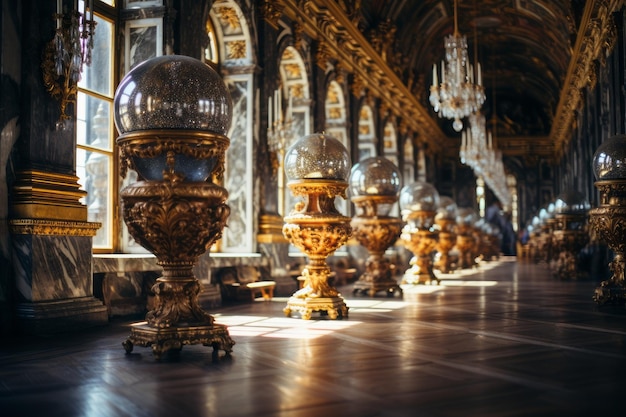 Komplizierter Spiegelsaal der Eleganz in Versailles