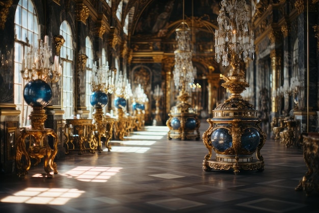 Komplizierter Spiegelsaal der Eleganz in Versailles