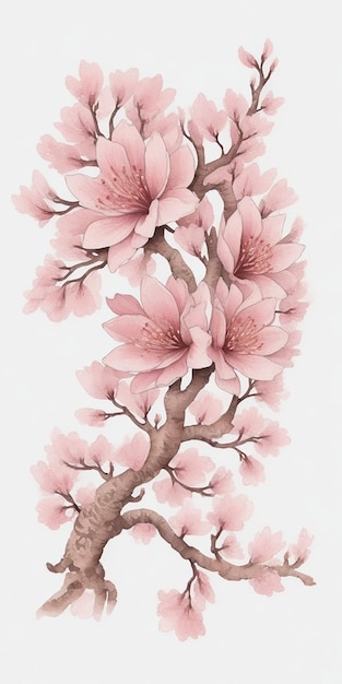 Kompliziertes barockes Sakura-Blüten-Tattoo-Design