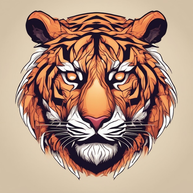 Kompliziertes fraktales Tiger-Logo. Einzigartige Mischung aus Kunst und Branding