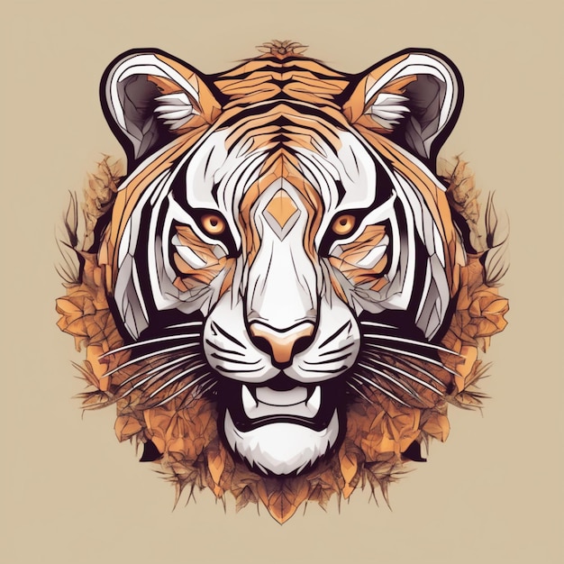 Kompliziertes fraktales Tiger-Logo. Einzigartige Mischung aus Kunst und Branding