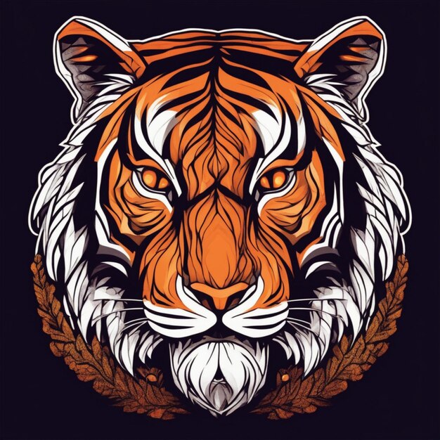 Kompliziertes fraktales Tiger-Logo. Einzigartige Mischung aus Kunst und Branding