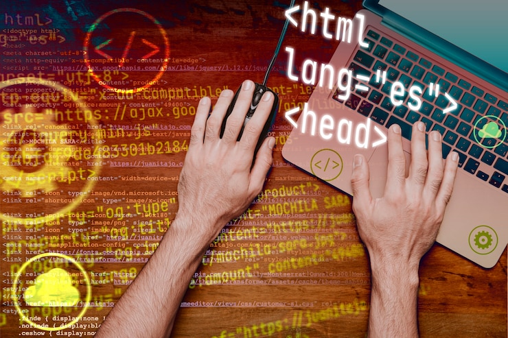 Foto komposition mit html-system für websites