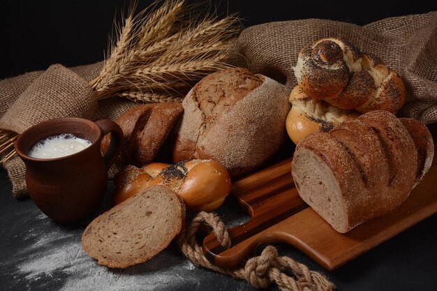 Komposition mit verschiedenen Brotsorten