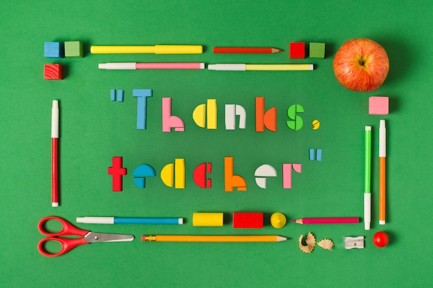 Komposition zur Wertschätzung des Lehrers mit Dankesbotschaft