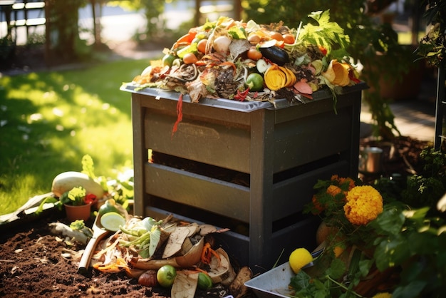 Kompostkorb im Garten Generative KI