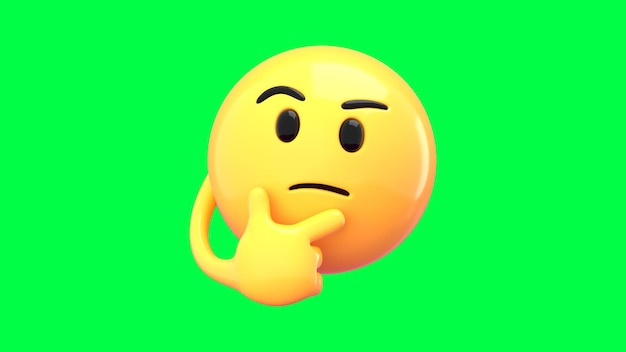 Kontemplative Emoji auf grünem Hintergrund
