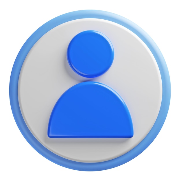 Konto- und Benutzer-Symbol 3D-Rendering mit Abschnittspfad