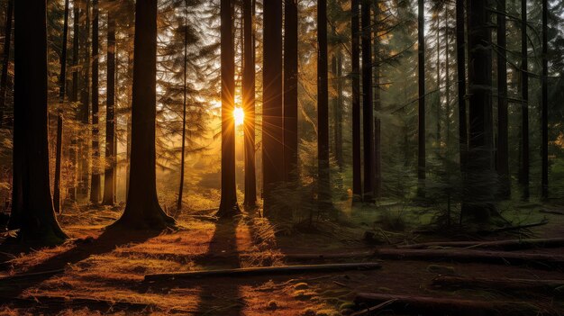 Kontrast zwischen Wald und Licht