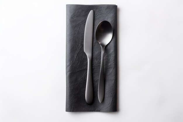 Kontrastierende Eleganz Schwarzmatte Löffel und Besteck zeichnen sich durch weiße Isolierung aus