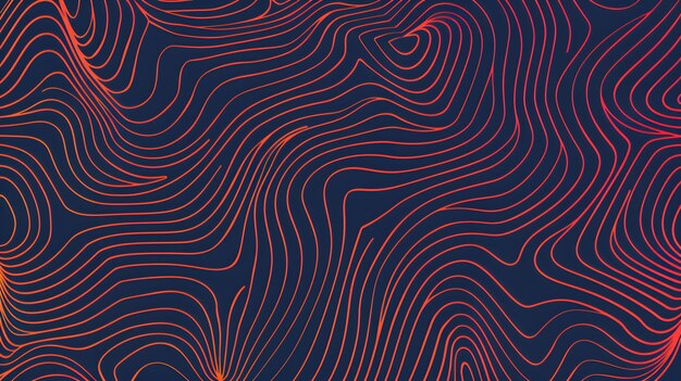 Kontur topographische Wellenlinien Hintergrund rotes abstraktes Muster Textur auf dunkler Oberfläche