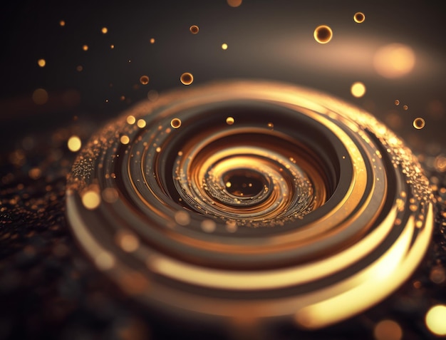 Konzentrische goldene Ringe Formen abstrakter geometrischer Hintergrund, der mit generativer KI-Technologie erstellt wurde
