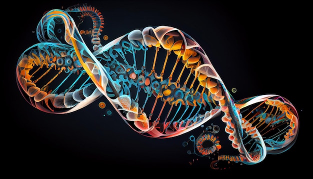 Konzept der DNA weiß unseren schwarzen Hintergrund