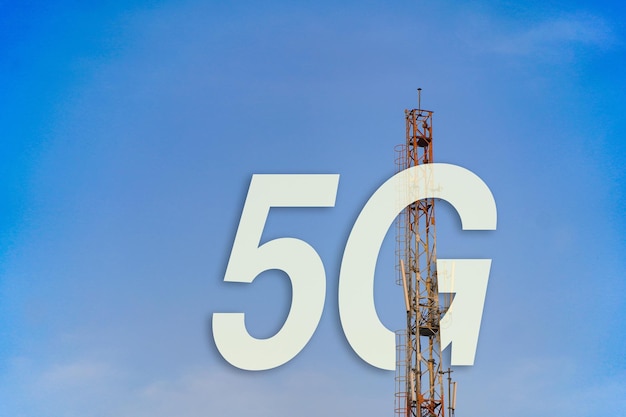 Foto konzept der drahtlosen digitalen verbindung des 5g-netzwerks