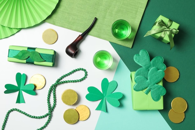 Konzept der Draufsicht des St. Patrick's Day