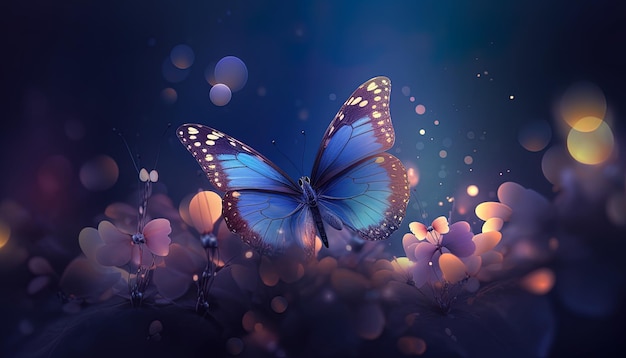 Konzept der Fantasiewelt Schmetterling in einer Fantasiewelt