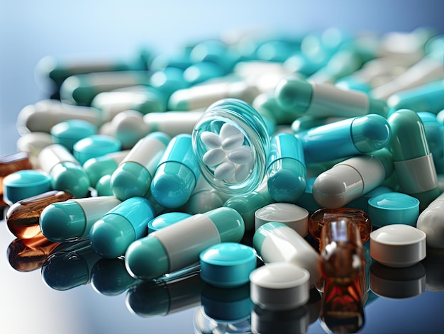 Konzept der Gesundheits- und Pharmaindustrie für verschiedene Pillen