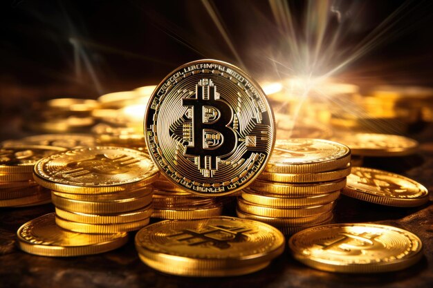 Konzept der goldenen Bitcoins