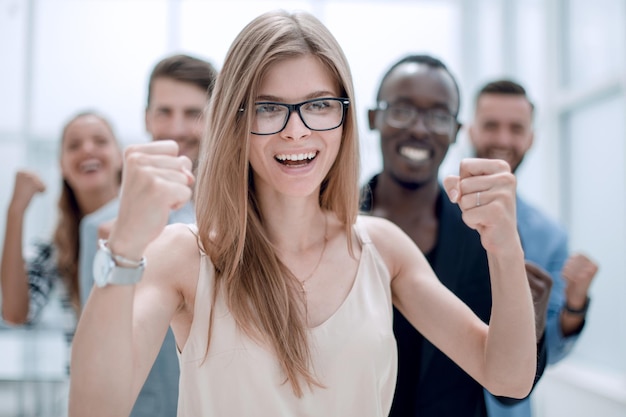 Foto konzept der internationalität und des erfolgs der teamarbeit