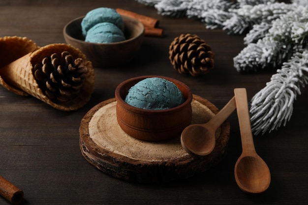 Konzept der köstlichen Eiscreme aus nächster Nähe