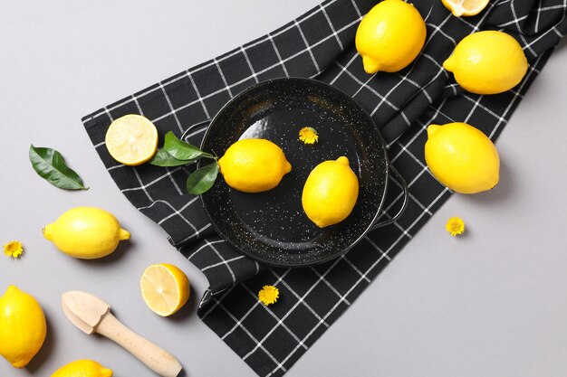 Konzept der leckeren Zitrusfrucht, köstliche Zitrone