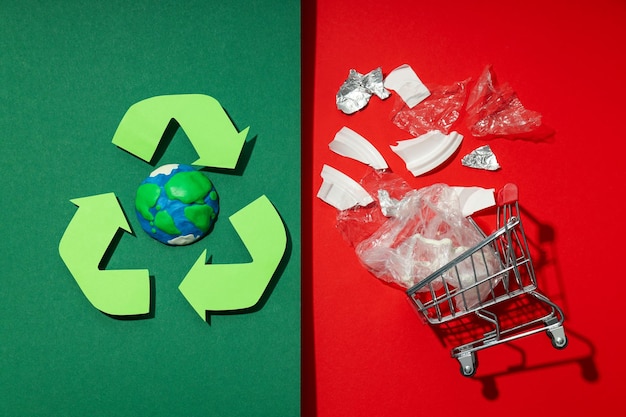 Konzept der Rettung der Welt und des Recyclings